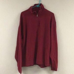 Mens Waffle Knit Quarter Zip Pullover